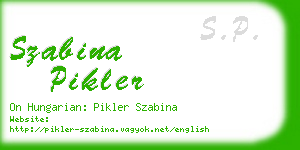 szabina pikler business card